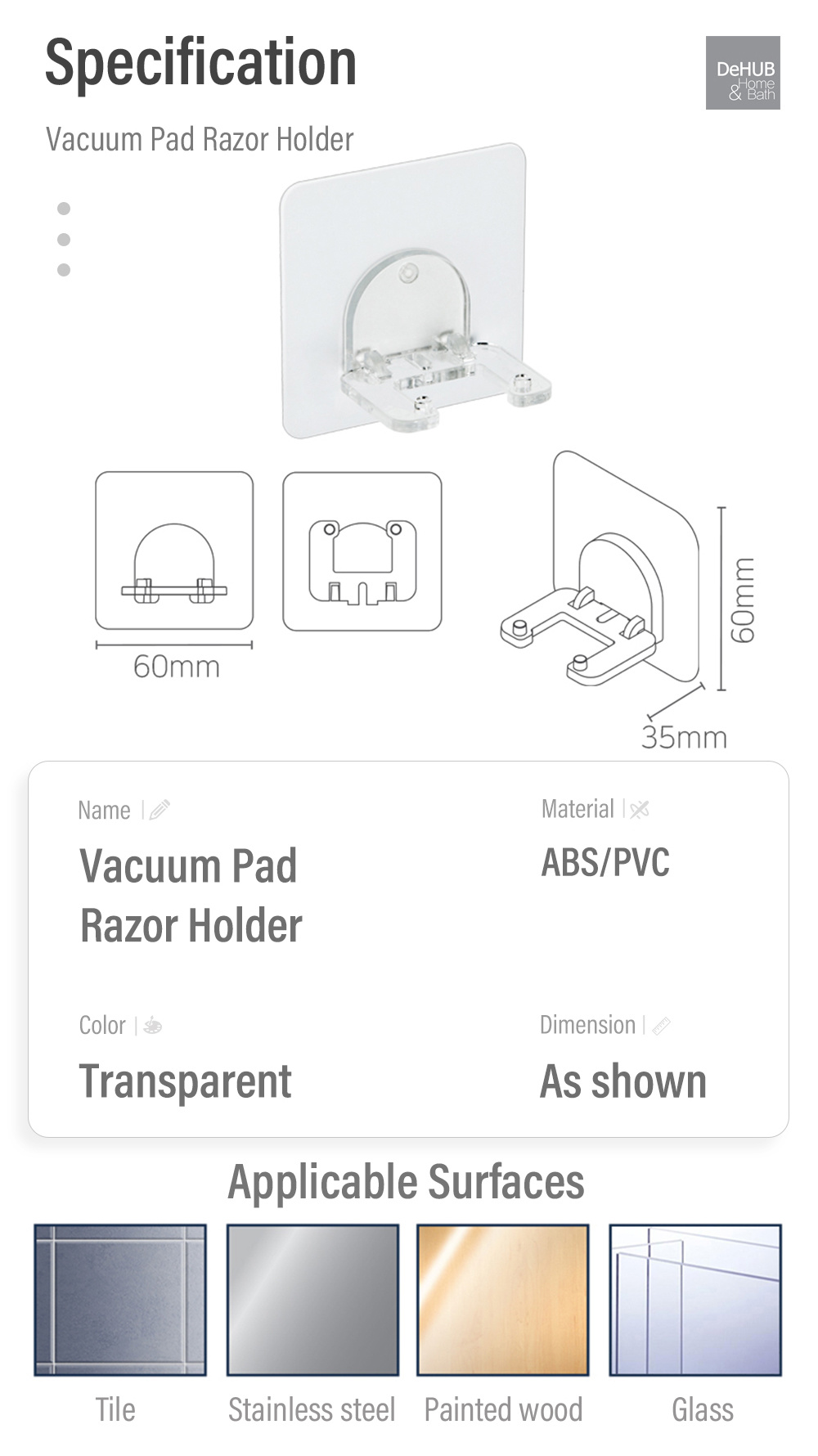 KOREA-DeHUB-Sticky-Vacuum-Pad-Razor-Holder-8